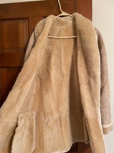 lot 122 image: Light Tan Faux Fur Lined Coat