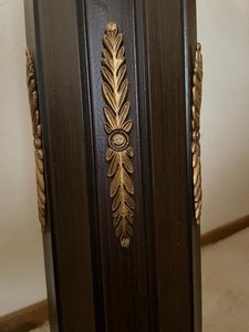 lot 111 image: Marble Top Pedestal with Gold Accents