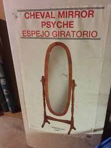 lot 210 image: Nostalgic Oak Floor Mirror