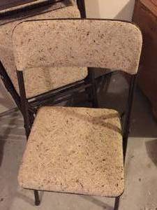 lot 257 image: Four Padded Folding Chairs