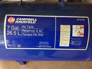 lot 275 image: Campbell Hausfeld 7 Gallon Air Tank