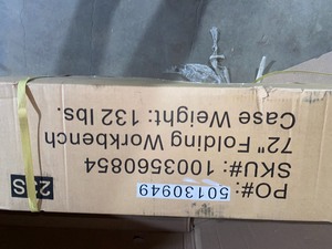 lot 25 image: New Heavy Duty Husky 6 ft. Adjustable Height Workbench