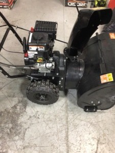 lot 105 image: 24 in. Two-Stage Gas Snow Blower with Electric Start and Headlight by Powercare in good conditions