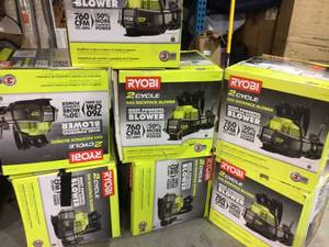 lot 1 image: LOT OF 175 MPH 760 CFM 38cc Gas Backpack Leaf Blower by RYOBI ORIGINAL CUSTOMER RETURN. 