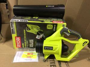 lot 7 image: 110 MPH 500 CFM Variable-Speed 40-Volt Lithium-Ion Cordless Battery Jet Fan Leaf Blower (Tool Only) by RYOBI WORKING CONDITION SEE PICS 