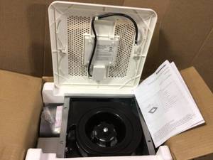 lot 14 image: WhisperThin Pick-A-Flow 80 or 100 CFM Exhaust Fan with LED Light Low Profile Ceiling or Wall and 4 in. Oval Duct Adapter by Panasonic WORKING CONDITION SEE PICS 