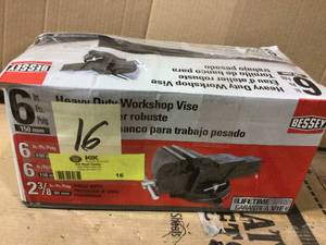lot 16 image: 6 in. Heavy-Duty Bench Vise with Swivel Base by BESSEY WORKING CONDITION SEE PICS 