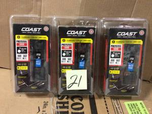 lot 21 image: Polysteel 400R 400 Lumen Rechargeable Waterproof LED Flashlight with Twist Focus by Coast GOOD CONDITION SEE PICS 