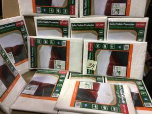 lot 34 image: 55 in. W x 135 in. L Sofa or Table Protector by Pratt Retail Specialties SEE PICS 