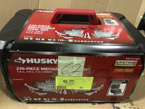 lot 62 image: Mechanics Tool Set (270-Piece) by Husky &nbspCUSTOMER RETURN SEE PICS 
