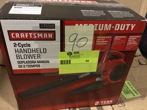 lot 90 image: Craftsman B215 25cc 2-Cycle Engine Handheld Gas Powered Leaf Blower