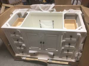 lot 102 image: Avanity THOMPSON-V48 White Thompson 48 Vanity Cabinet Only not used
