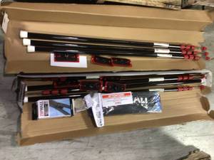 lot 3 image: ZipWall ZP4 Contains 4 10 ft. Steel Spring Loaded Poles 4-Heads, 4-Plates, 4-Tethers, 4-Grip Disks, 2-Zippers and 1-Carry Bag costumer returns 