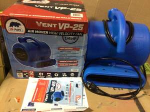 lot 24 image: 14 HP Air Mover Blower Fan for Water Damage Restoration Carpet Dryer Floor Home and Plumbing Use in Blue by B-Air in good conditions 