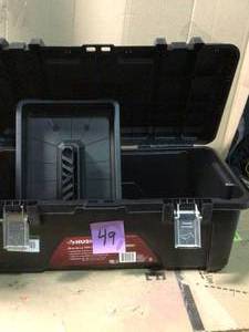 lot 49 image: 26 in. Plastic Portable Tool Box with Metal Latches in Black by Husky