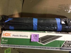 lot 51 image: HDX 10 ft. x 100 ft. Black 6 mil Plastic Sheeting