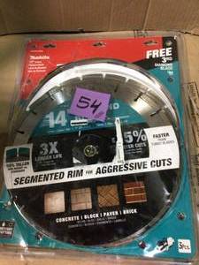 lot 54 image: 14 in. Segmented Rim Diamond Blade for General Purpose (3-Pack) in good conditions 