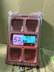 lot 57 image: PACKOUT 5-Compartments Small Parts Organizer by Milwaukee