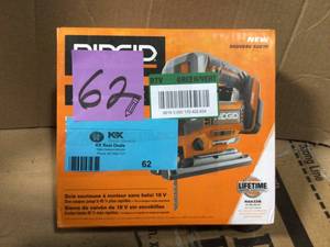 lot 62 image: 18-Volt OCTANE Cordless Brushless Jig Saw (Tool Only) by RIDGID in good conditions 