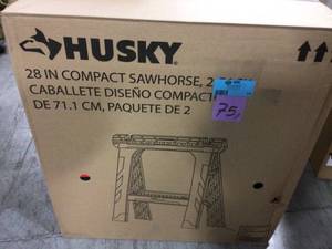 lot 75 image: 28 in. Folding Sawhorse (2-Pack) by Husky