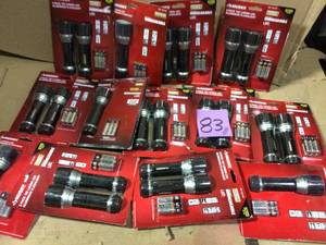lot 83 image: BIG MIX LOT OF 200 Lumens Aluminum Virtually Unbreakable Flashlight by Husky