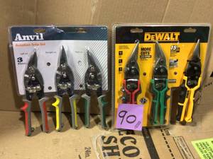 lot 90 image: Left, Right and Straight Aviation Snips Set (3-Pack) by DEWALT
