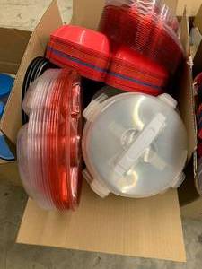 lot 77 image: BOX OF ASSORTED SERVICING TRAYS