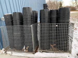 lot 91 image: BLACK PLASTIC TREE POTS