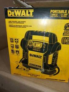 1400 Peak Amp Jump Starter with Digital Compressor by Dewalt- open box not used