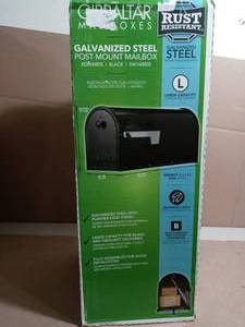 Edwards Large, Steel, Post Mount Mailbox, Black by Gibraltar Mailboxes- open box not used