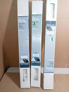 White Cordless Light Filtering 1 in. Vinyl Blind -not used mixed