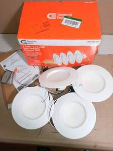 56 in. Matte White Integrated LED Recessed Trim 5-Ways (4-Pack) by Commercial Electric- open box not used