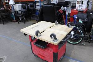 lot 271 image: Lot of (2) Wood Moving Dolly 30 x 18 x 6
