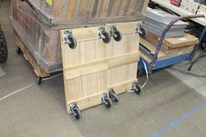 lot 272 image: Lot of (2) Wood Moving Dolly 30 x 18 x 6