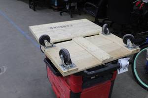 lot 275 image: Lot of (2) Wood Moving Dolly 30 x 18 x 6