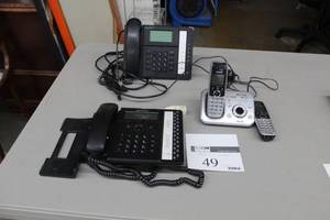 lot 49 image: Lot of (5) Telephone Systems - Talkswitch Desk Set, vtech Hand Set with Station