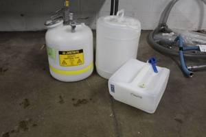 lot 72 image: Lot of (3) Justrite Non-Metallic Body Safety Disposal Can 5.0-Gallon, Safety Disposal Can 5-Gallon, Rectangle Safety Disposal Can
