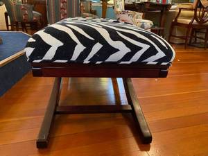 Zebra Print Upholstered Bench
