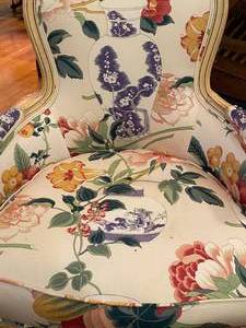 Floral print side chairs