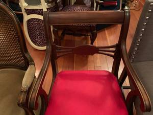 Four Upholstered Fabric and Wood Chairs