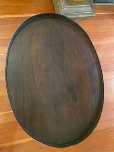 Small oval wood side table