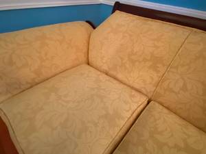 Duncan Pfyfe Style Gold sofa with claw feet