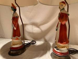 Antique Oriental figural table lamps
