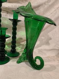 Vivid green glass items