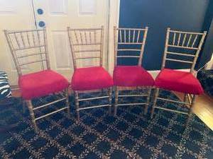 4 Red Velvet Chairs
