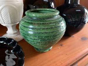Hull Pottery plus glass vases