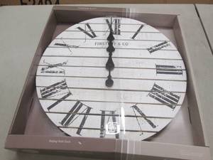 lot 37 image: Shiplap Wall Clock 18 inch open box...