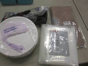 lot 40 image: Soap Dispensing Brush, Paper Plates...