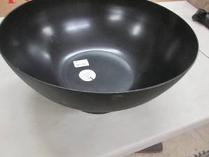 lot 93 image: 16 inch Black Metal Decorative Bowl...