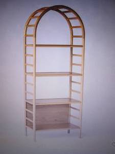 lot 104 image: 72 Holladay Curved Wooden Bookshel...